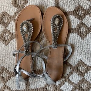 Silver summer sandals